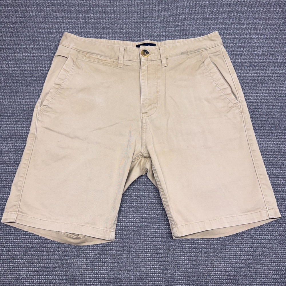 Roark Revival Porter Chino Shorts Mens 31 Khaki Tan Cotton Twill Outdoor Utility